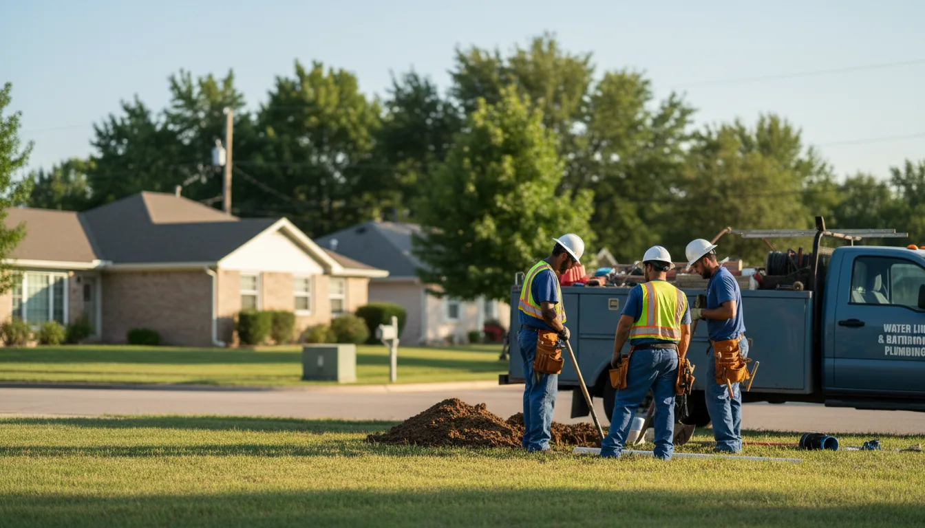 Residential water line and bathroom plumbing service in Bryant, IN